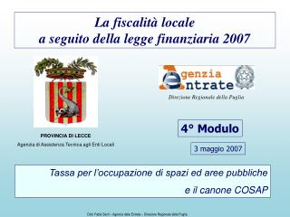 La fiscalità locale a seguito della legge finanziaria 2007