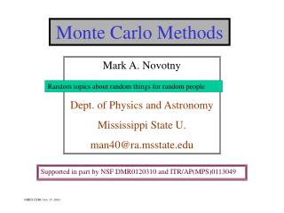 Monte Carlo Methods