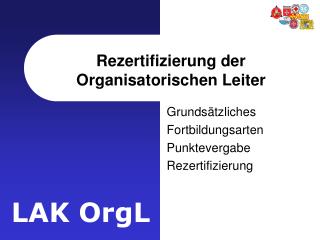 Rezertifizierung der Organisatorischen Leiter