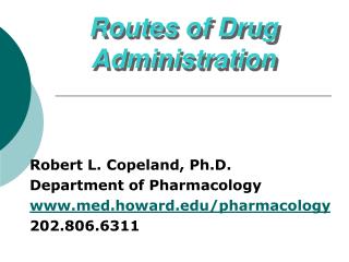 Routes of Drug Administration