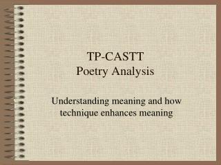 TP-CASTT Poetry Analysis