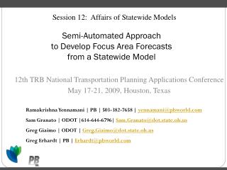 Semi-Automated Approach to Develop Focus Area Forecasts from a Statewide Model