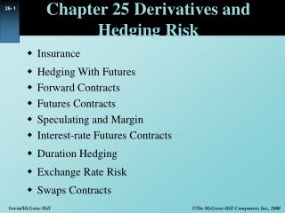 Chapter 25 Derivatives and Hedging Risk