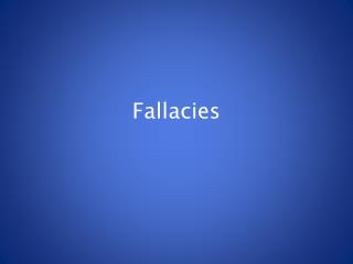 Fallacies