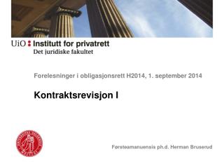 Forelesninger i obligasjonsrett H2014 , 1. september 2014