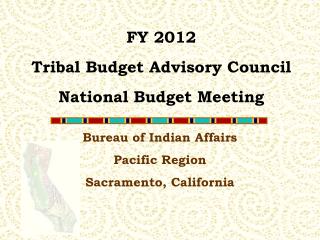 FY 2012 Tribal Budget Advisory Council National Budget Meeting