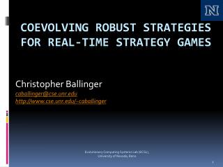 COEVOLVING ROBUST STRATEGIES FOR Real-Time Strategy Games