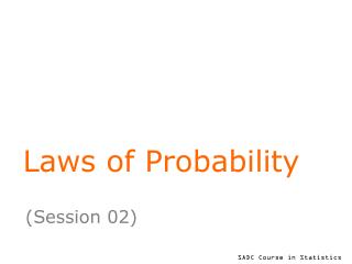 Laws of Probability