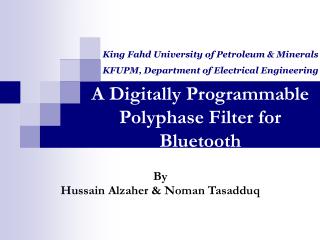 A Digitally Programmable Polyphase Filter for Bluetooth