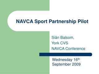 NAVCA Sport Partnership Pilot