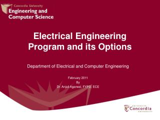 Electrical Engineering Program and its Options