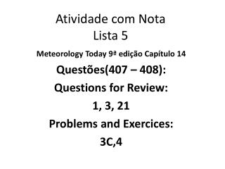 Atividade com Nota Lista 5