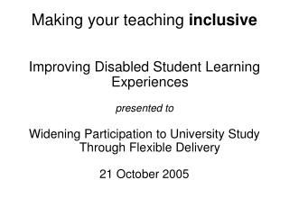 Making your teaching inclusive