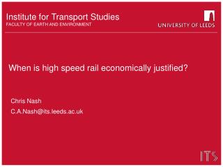 When is high speed rail economically justified?