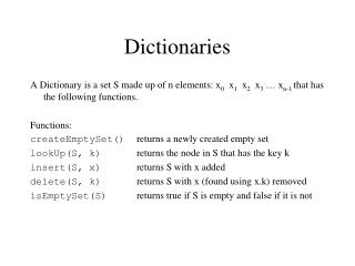 Dictionaries