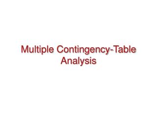 Multiple Contingency-Table Analysis