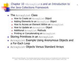Chapter 10 – ArrayList s and an Introduction to the Java Collections Framework