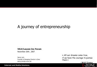 A journey of entrepreneurship