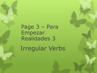 Irregular Verbs