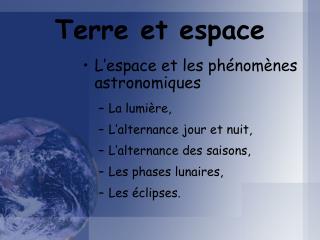 Terre et espace