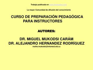 CURSO DE PREPARACIÓN PEDAGÓGICA PARA INSTRUCTORES