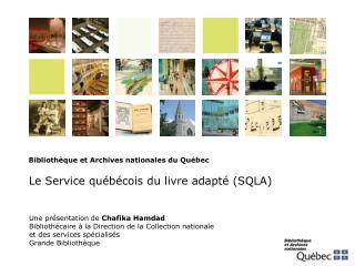 Une présentation de Chafika Hamdad Bibliothécaire à la Direction de la Collection nationale