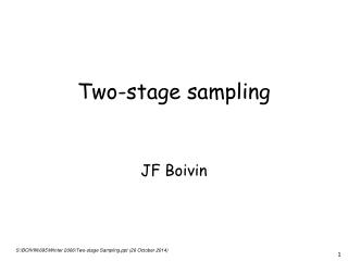 Two-stage sampling