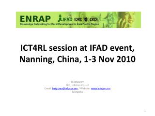 ICT4RL session at IFAD event, Nanning, China, 1-3 Nov 2010