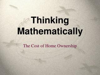 Thinking Mathematically