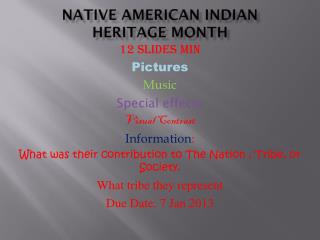 Native American Indian Heritage month