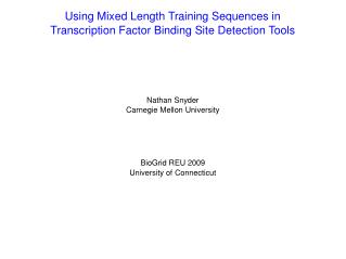 Using Mixed Length Training Sequences in Transcription Factor Binding Site Detection Tools