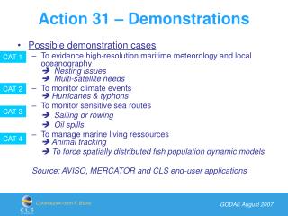 Action 31 – Demonstrations
