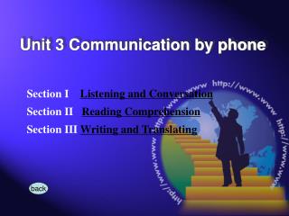 Section I Listening and Conversation Section II Reading Comprehension