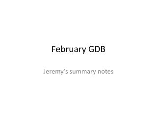 February GDB