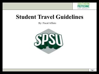 Student Travel Guidelines