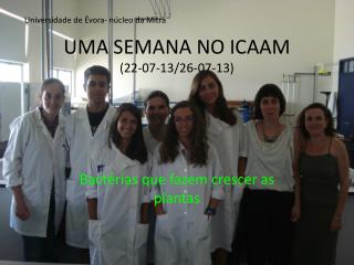 UMA SEMANA NO ICAAM (22-07-13/26-07-13)