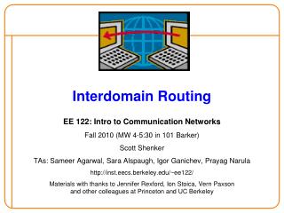 Interdomain Routing