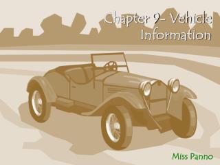 Chapter 9- Vehicle Information