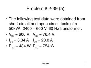 Problem # 2-39 (a)