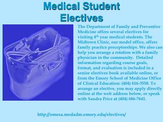 Medical Student Electives