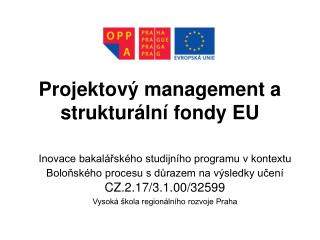 Projektový management a strukturální fondy EU