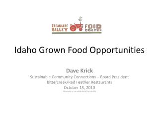 Idaho Grown Food Opportunities