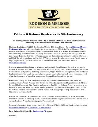 Eddison & Melrose Celebrates its 5th Anniversary