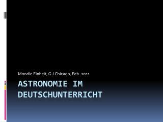 Astronomie im Deutschunterricht