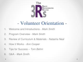 - Volunteer Orientation -