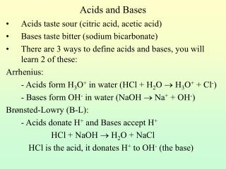 Acids and Bases