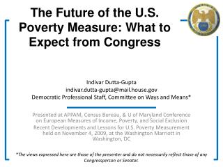 The Future of the U.S. Poverty Measure: What to Expect from Congress