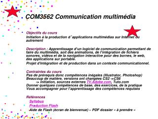 COM3562 Communication multimédia