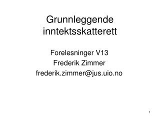 Grunnleggende inntektsskatterett