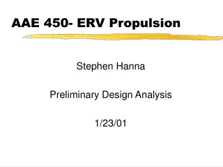 AAE 450- ERV Propulsion